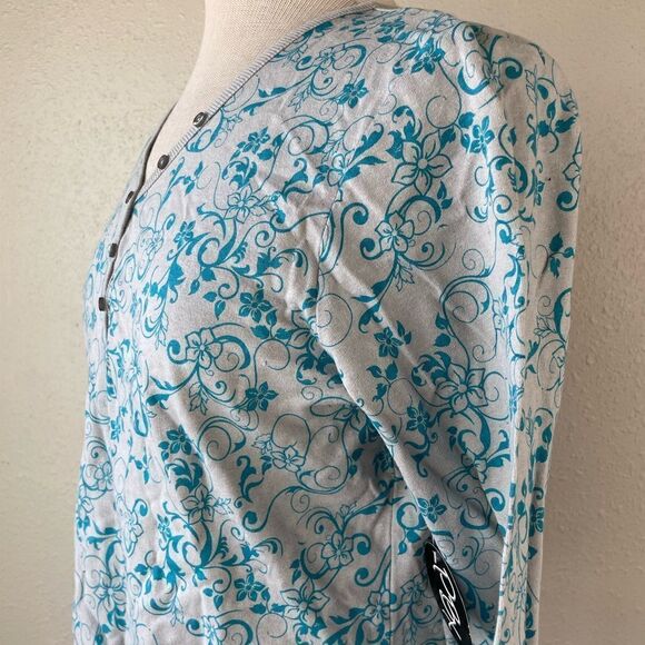 NWT PBX Basics Long Sleeve Half Button Down Top Size L - Picture 4 of 7